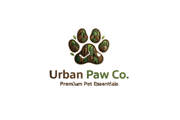 Logo of Urban Paw Co, a brand for sustainable pet essentials, featuring a green paw print design.