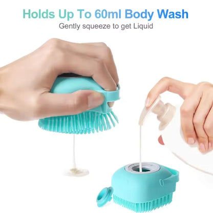 Pet Dog Shampoo Brush Soft Silicone Grooming Comb