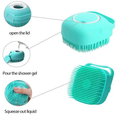 Pet Dog Shampoo Brush Soft Silicone Grooming Comb