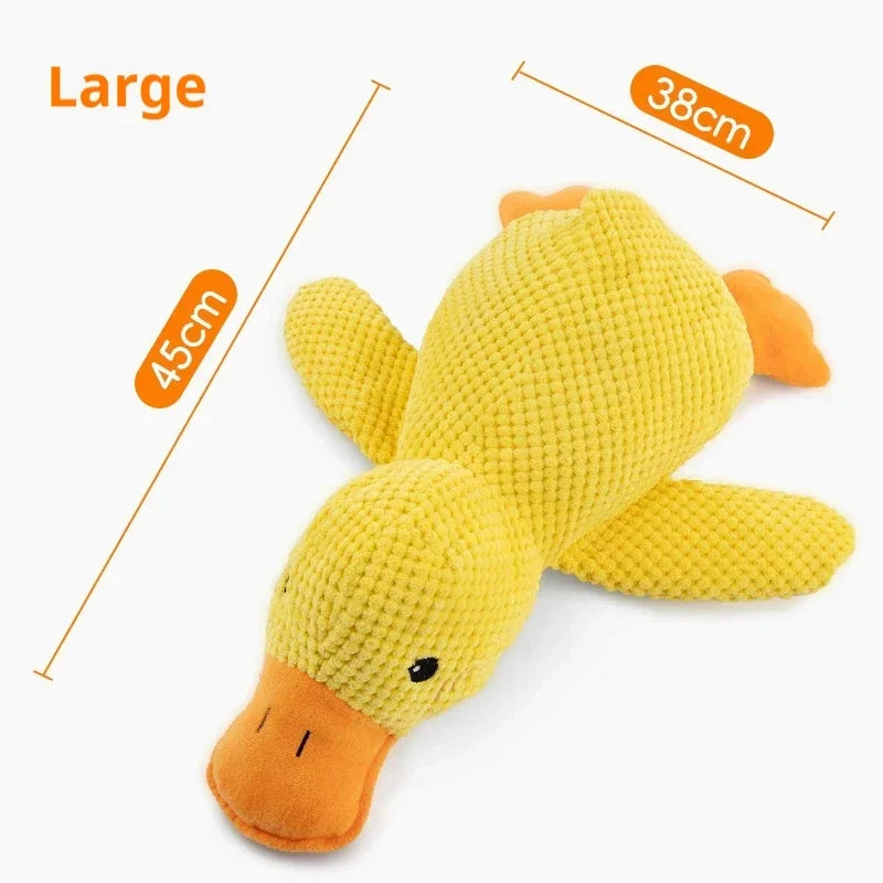 Plush Duck Dog Toy – Chew, Squeak, Calming