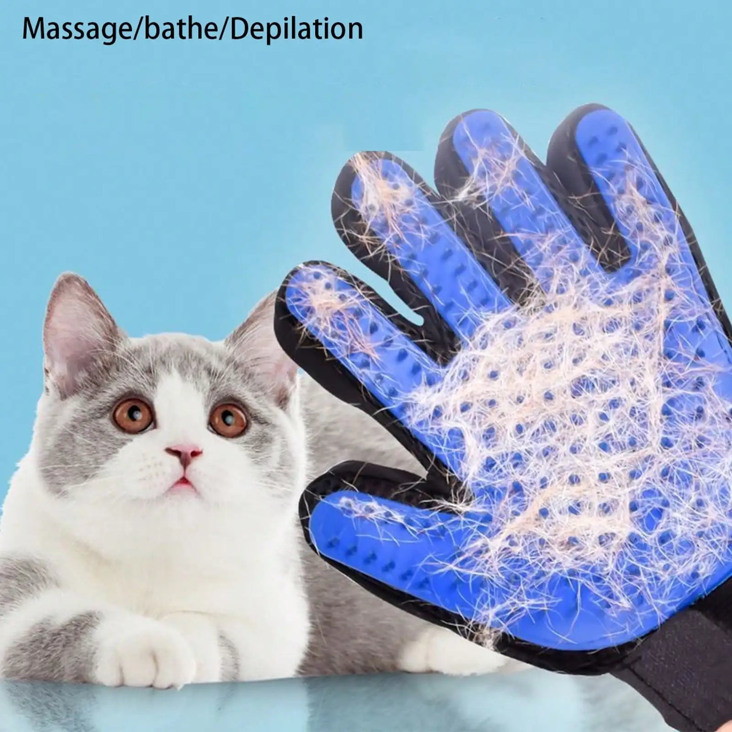 Pet Grooming Glove Brush for Dogs and Cats Hair Removal