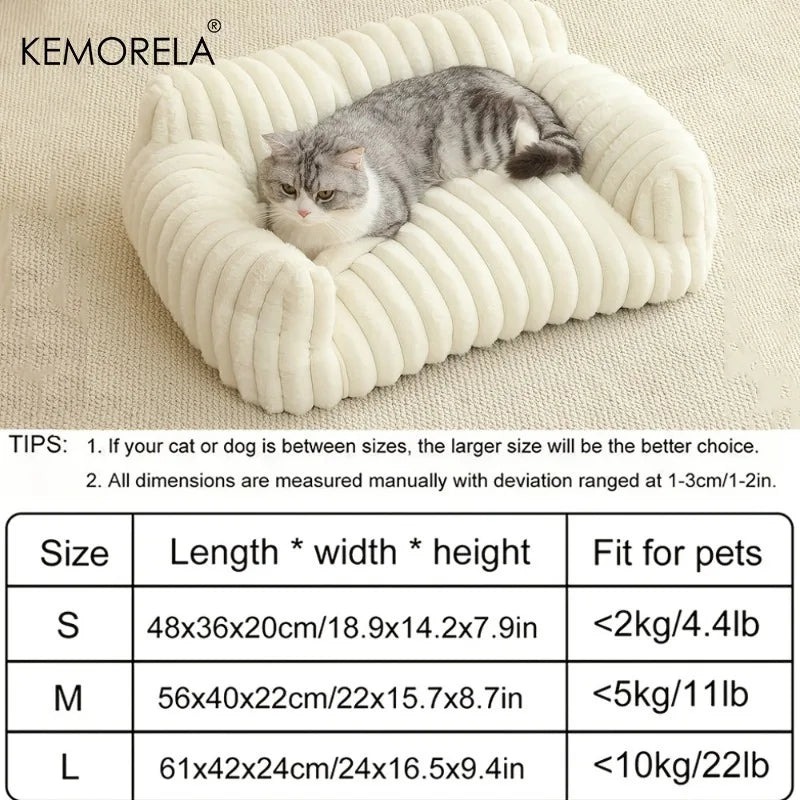 Cat Sofa Bed Soft Polyester Pet Bed Small Medium