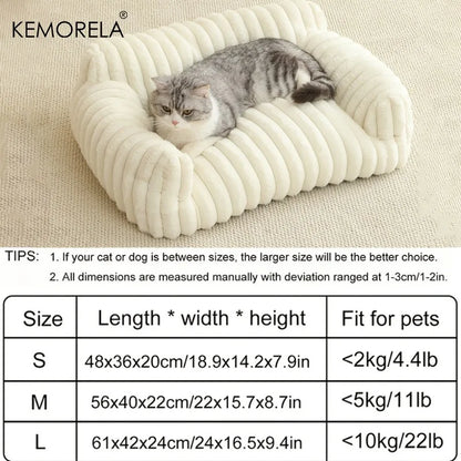 Cat Sofa Bed Soft Polyester Pet Bed Small Medium
