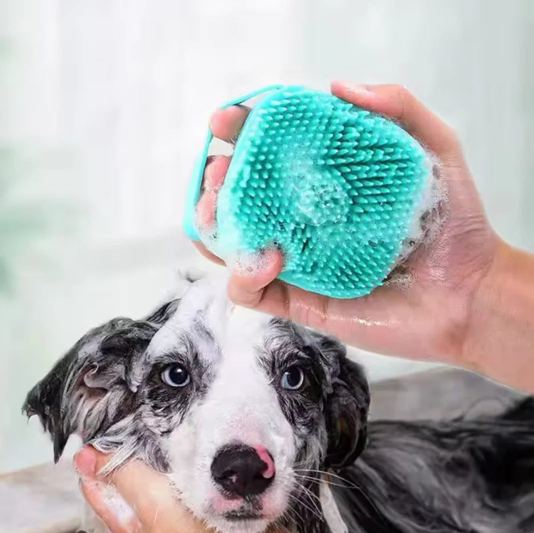 Pet Dog Shampoo Brush Soft Silicone Grooming Comb