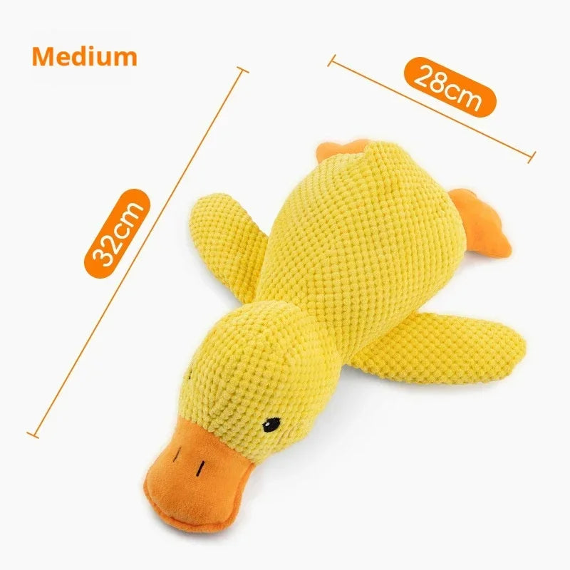 Plush Duck Dog Toy – Chew, Squeak, Calming