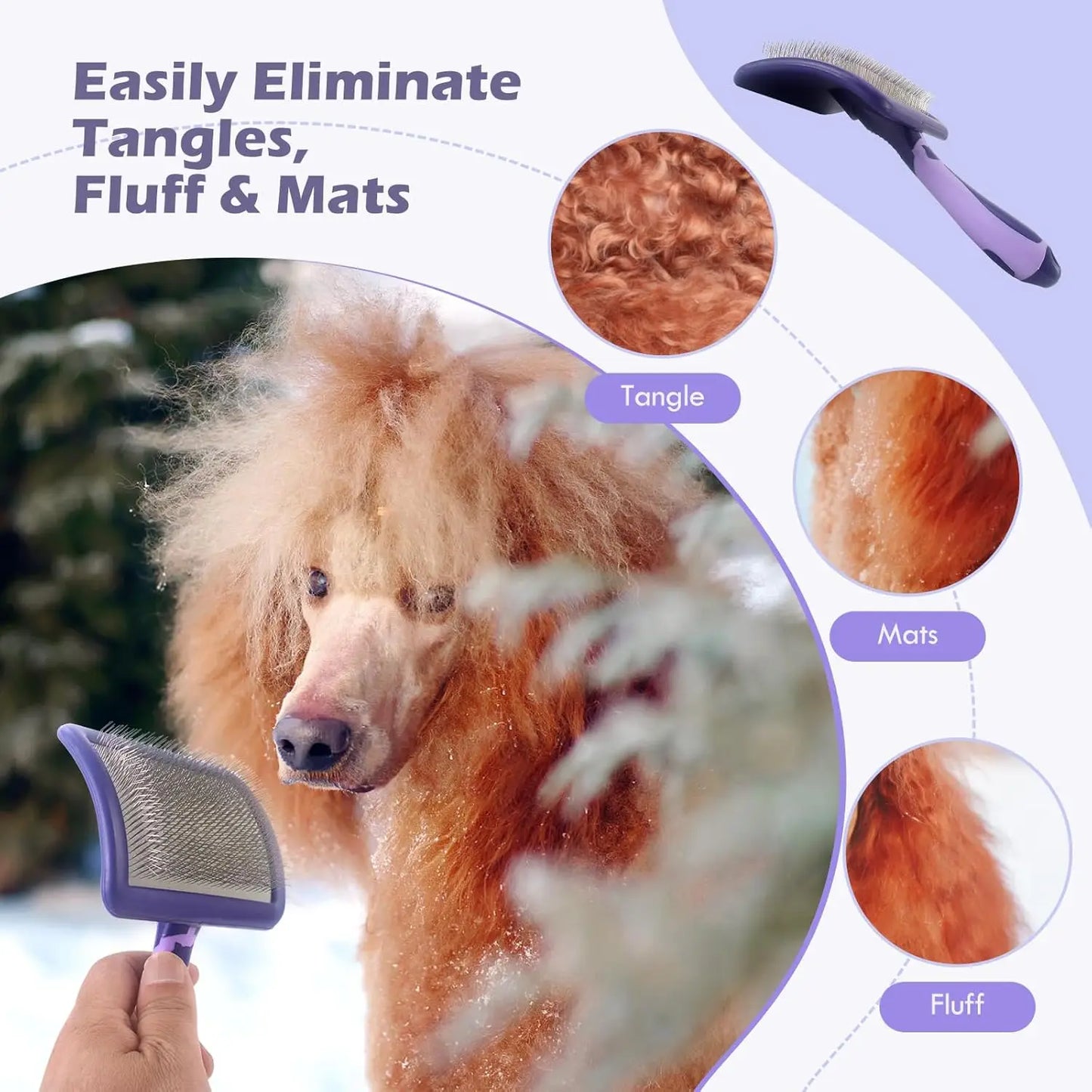 Dog Grooming Brush for Detangling Dematting and Shedding Control