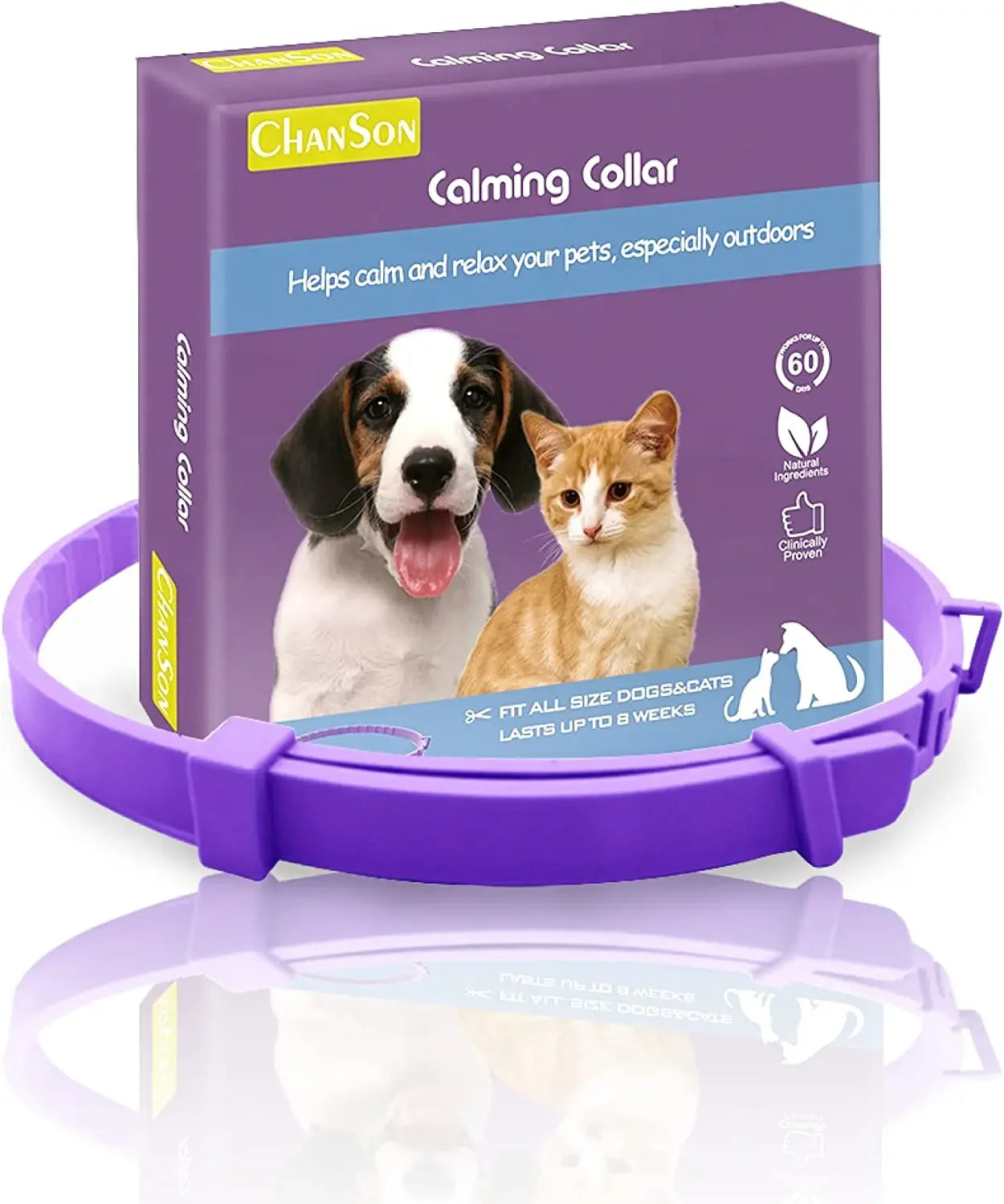 Calming Pet Collar for Cats and Dogs – Adjustable