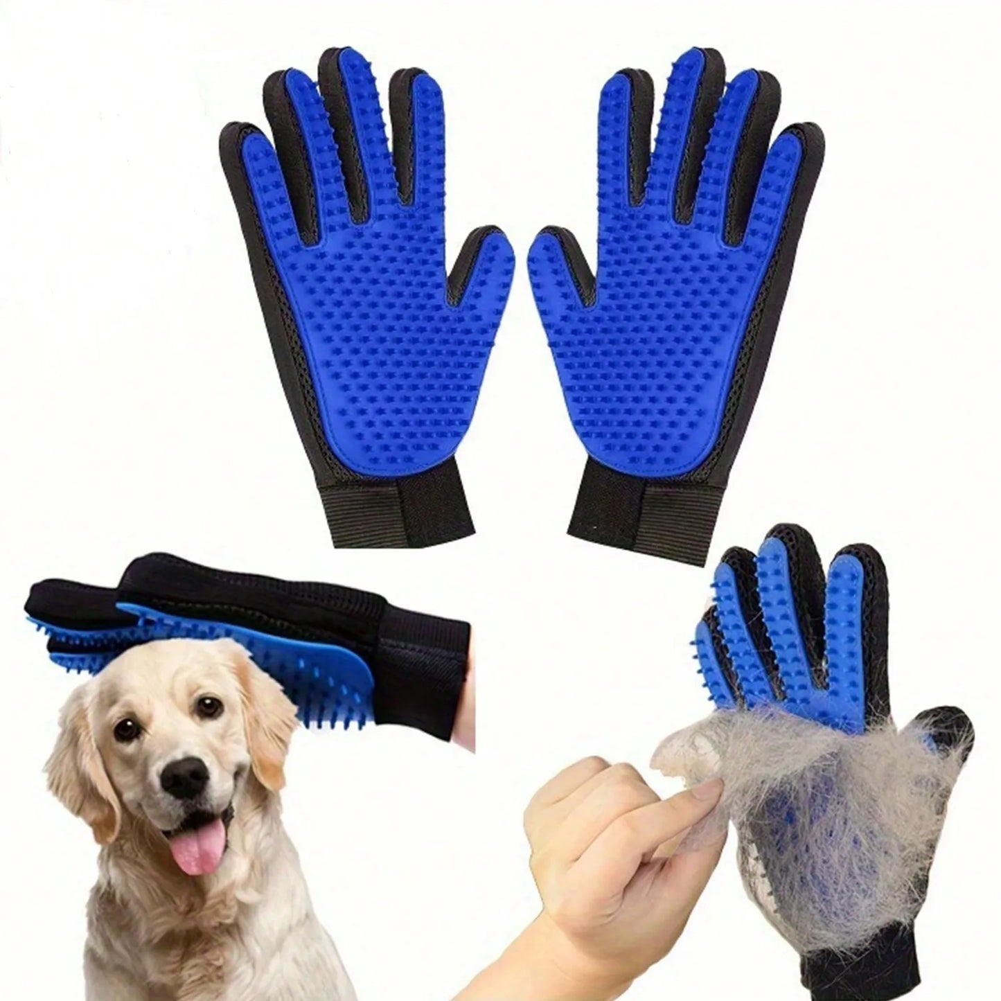 Pet Grooming Glove Brush for Dogs and Cats Hair Removal