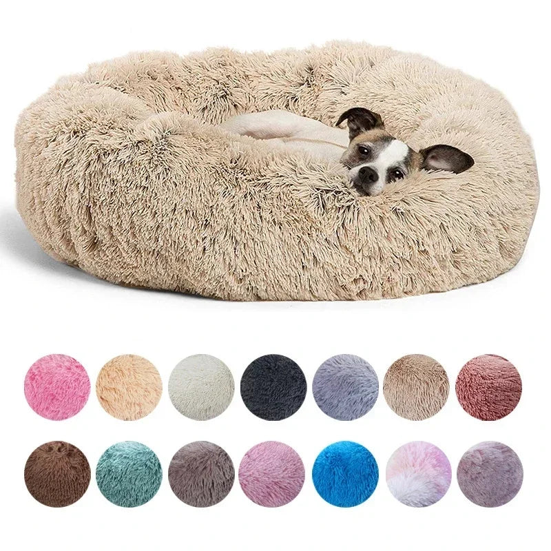 Round Plush Pet Bed for Large and Medium Dogs
