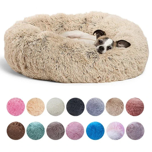 Round Plush Pet Bed for Large and Medium Dogs