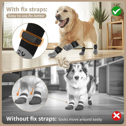 4pcs Dog Paw Protectors Anti-Slip Boots with Traction