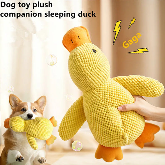 Plush Duck Dog Toy – Chew, Squeak, Calming