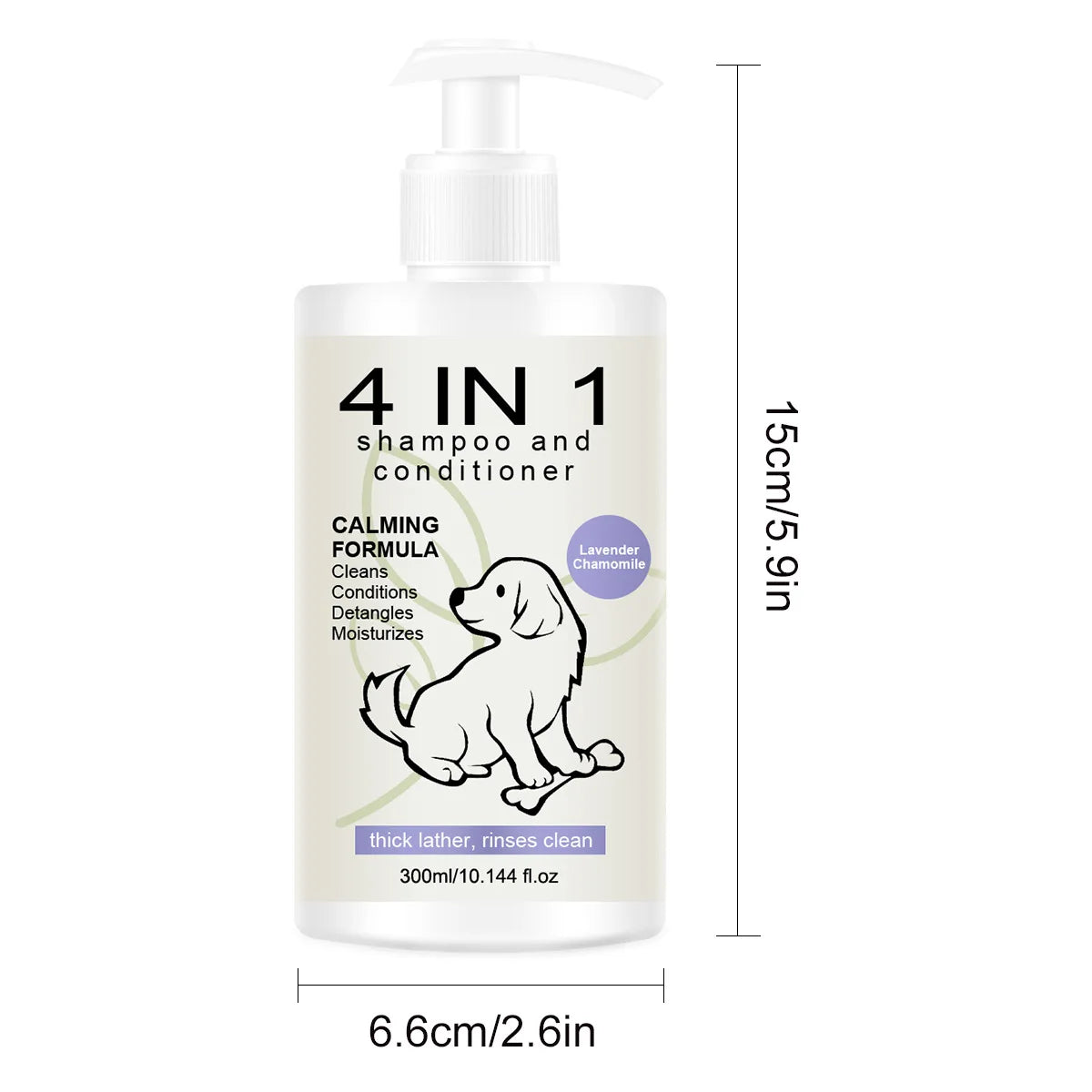 4-in-1 Pet Shampoo and Conditioner for Dogs and Cats