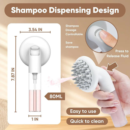 3 in 1 Dog Bath Brush Soft Silicone Grooming Shampoo Brush