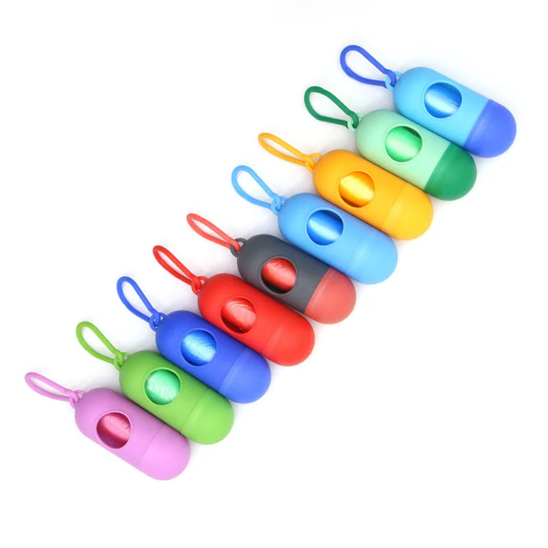 Portable Dog Poop Bag Holder Capsule Shape Dispenser