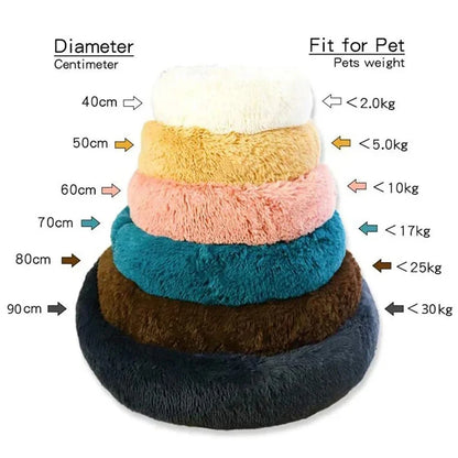 Round Plush Pet Bed for Large and Medium Dogs