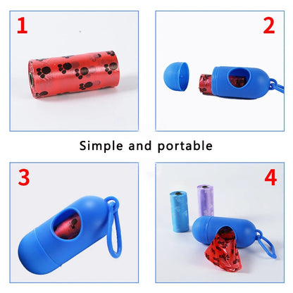 Portable Dog Poop Bag Holder Capsule Shape Dispenser