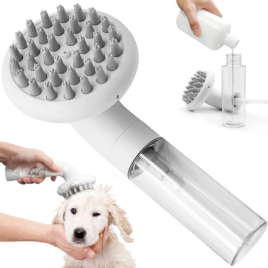 3 in 1 Dog Bath Brush Soft Silicone Grooming Shampoo Brush