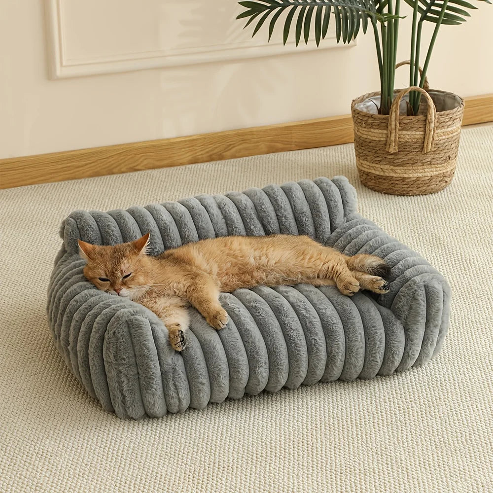 Cat Sofa Bed Soft Polyester Pet Bed Small Medium