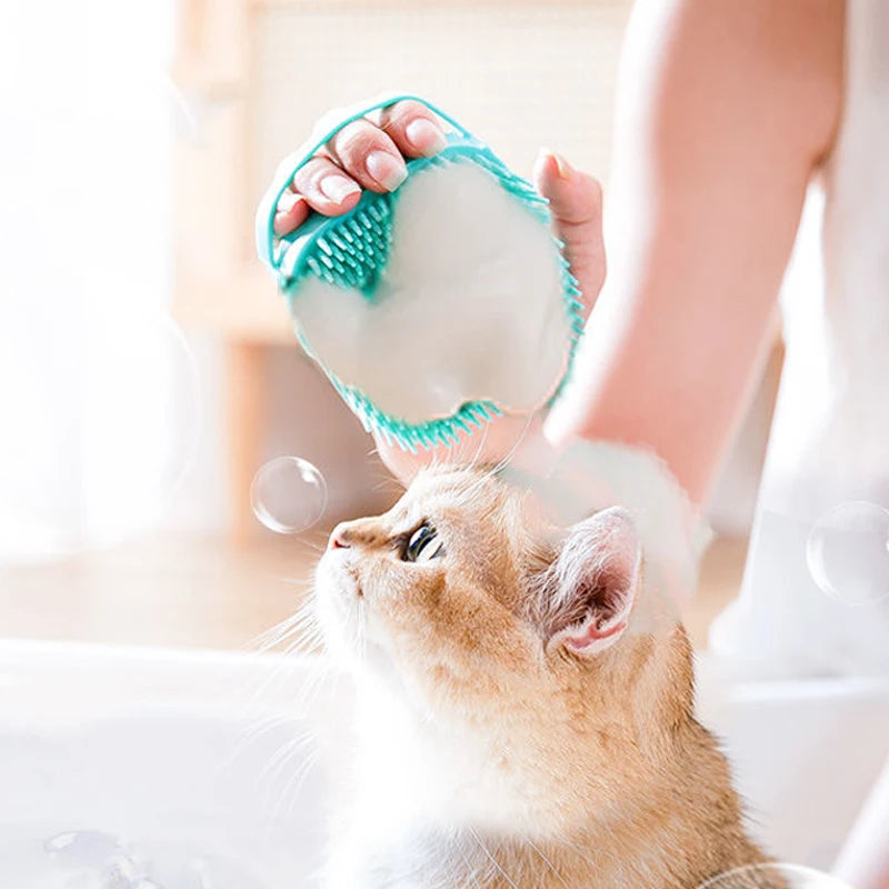 Soft Silicone Pet Bathing Brush for Dog and Cat Grooming