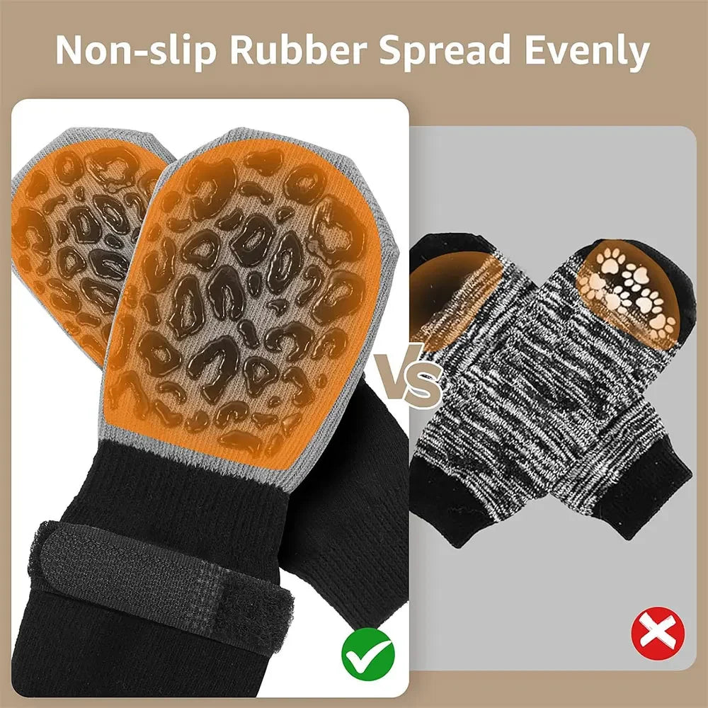 4pcs Dog Paw Protectors Anti-Slip Boots with Traction