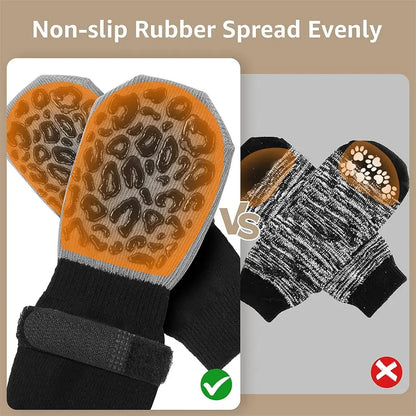 4pcs Dog Paw Protectors Anti-Slip Boots with Traction