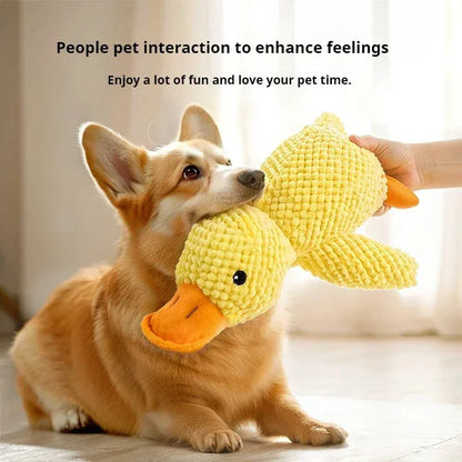 Plush Duck Dog Toy – Chew, Squeak, Calming