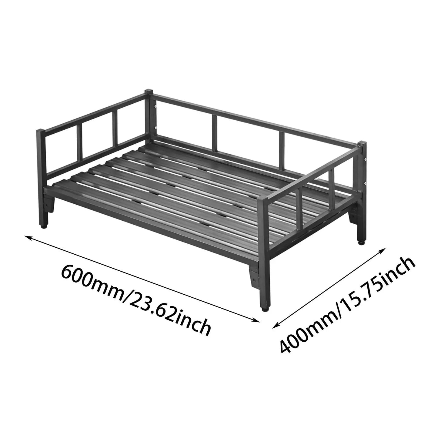 Adjustable Dog Bed with Rails and Non-Slip Feet