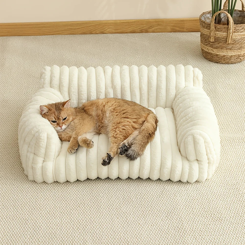 Cat Sofa Bed Soft Polyester Pet Bed Small Medium