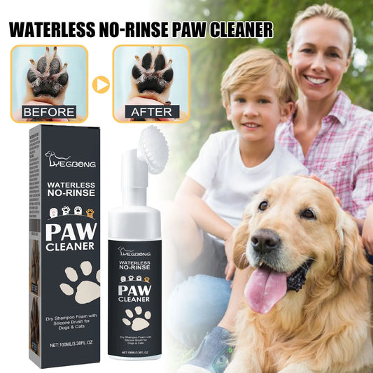 Pet Paw Foam Cleaner No-Rinse Shampoo with Brush