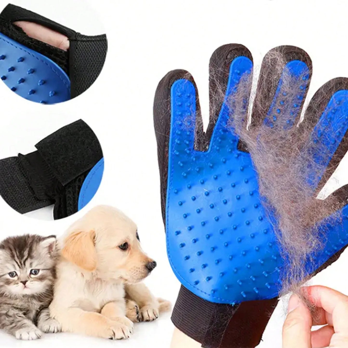 Pet Grooming Glove Brush for Dogs and Cats Hair Removal