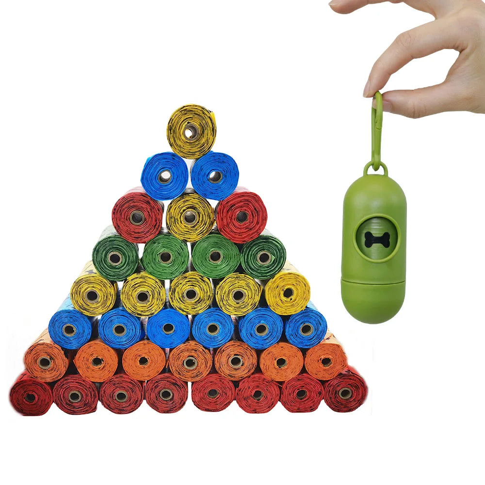Biodegradable Dog and Cat Poop Bags with Dispenser