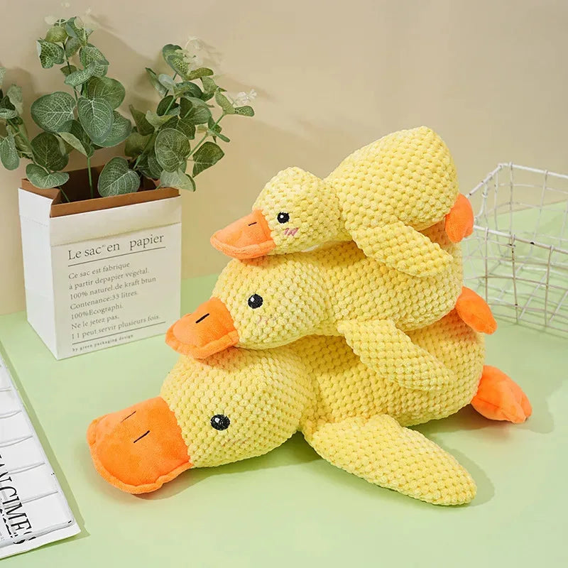 Plush Duck Dog Toy – Chew, Squeak, Calming