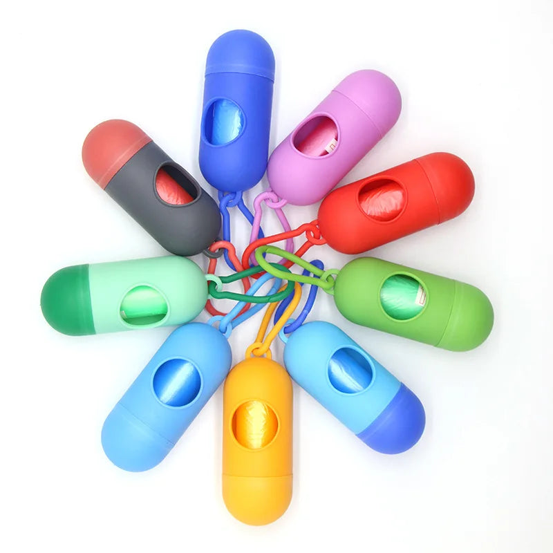 Portable Dog Poop Bag Holder Capsule Shape Dispenser