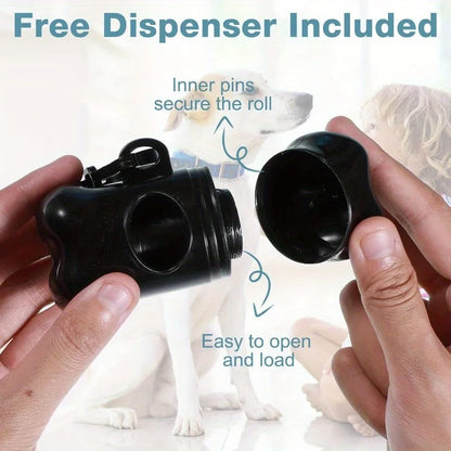 150 Count Dog Poop Bags with Bone Dispenser