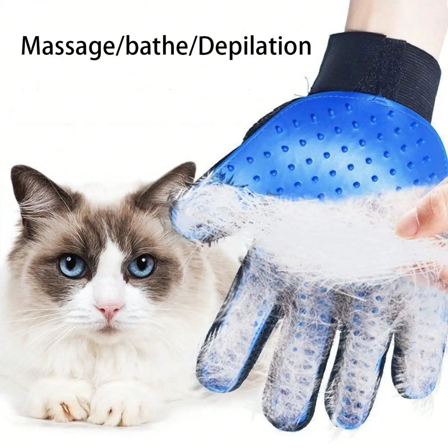 Pet Grooming Glove Brush for Dogs and Cats Hair Removal