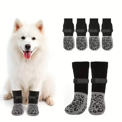 4pcs Dog Paw Protectors Anti-Slip Boots with Traction