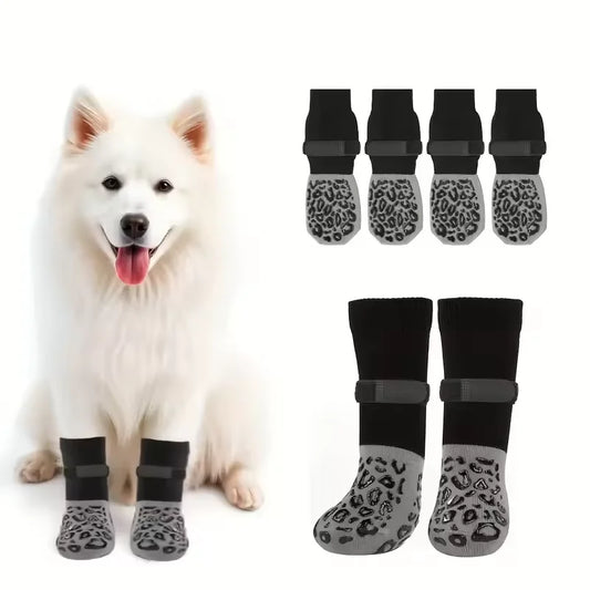 4pcs Dog Paw Protectors Anti-Slip Boots with Traction