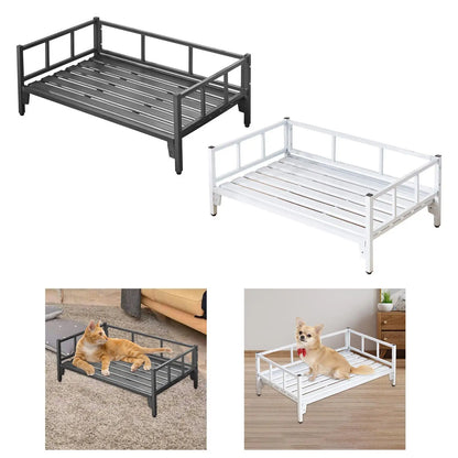 Adjustable Dog Bed with Rails and Non-Slip Feet