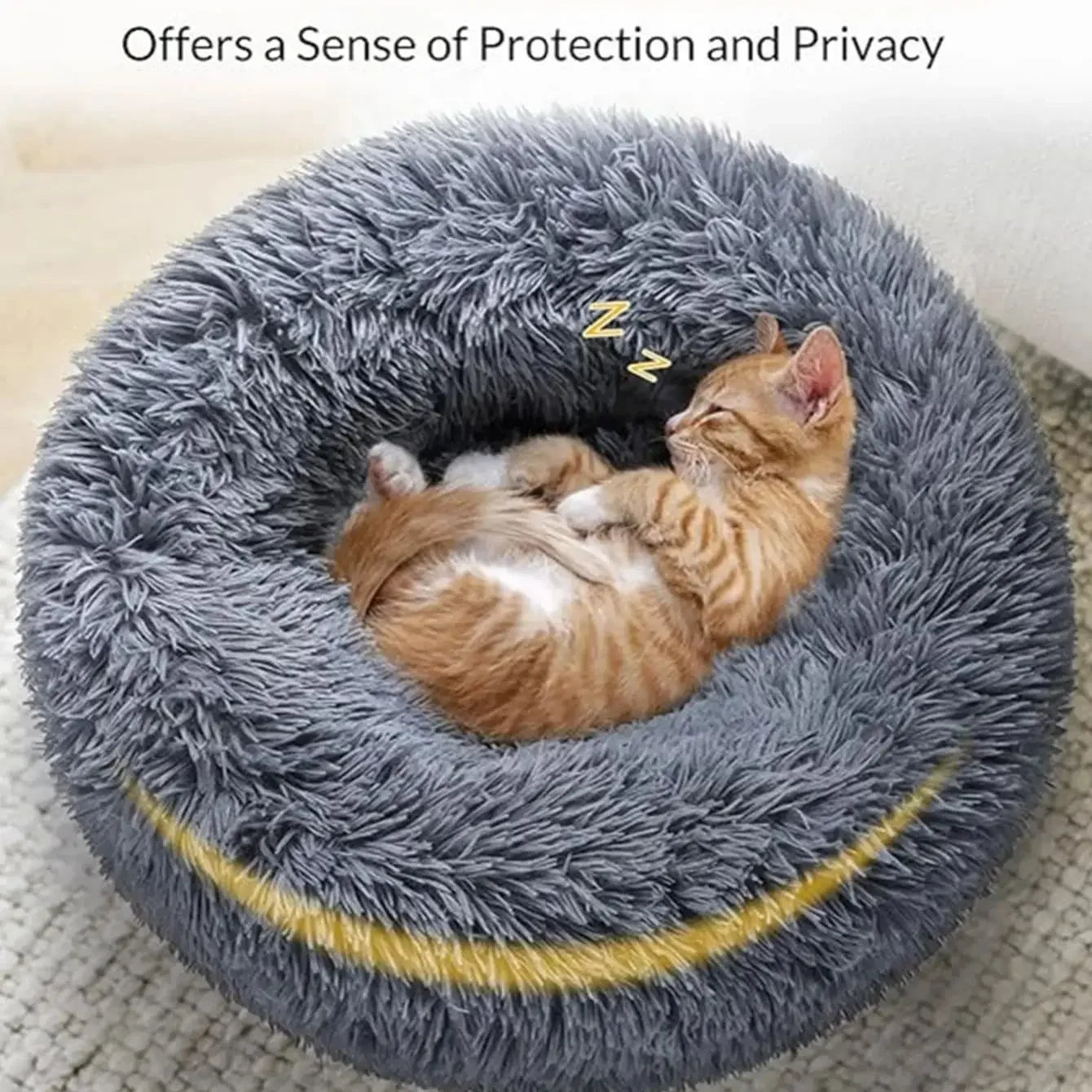Round Plush Pet Bed for Large and Medium Dogs
